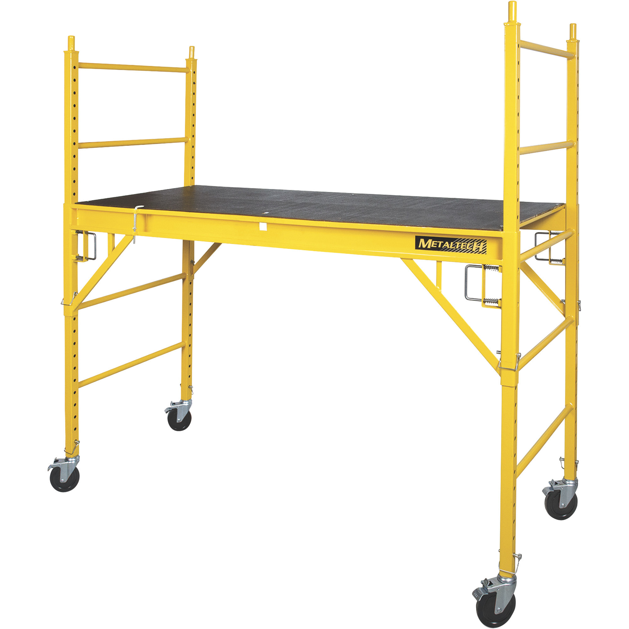 Metaltech Jobsite Series 6ft. Rolling Perry-Style Scaffold, 1250-Lb. Capacity, 73 3/4in.W x 29 1/4in.D x 78 3/4in.H, Model# I-CISCPY